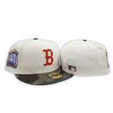 Off White Boston Red Sox Camo Visor Gray Bottom 1999 All Star Game Side Patch New Era 59Fifty Fitted