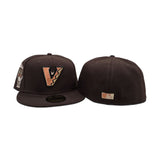 Dark Brown Upside Down Arizona Diamondbacks Pink Bottom 1998 Inaugural Season Side Patch New Era 59Fifty Fitted