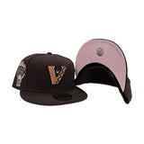 Dark Brown Upside Down Arizona Diamondbacks Pink Bottom 1998 Inaugural Season Side Patch New Era 59Fifty Fitted