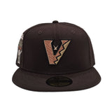 Dark Brown Upside Down Arizona Diamondbacks Pink Bottom 1998 Inaugural Season Side Patch New Era 59Fifty Fitted