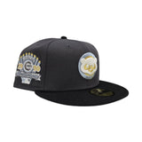 Dark Gray Chicago Cubs Black Visor Icy Blue Bottom 1990 All Star Game Side Patch New Era 59Fifty Fitted