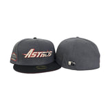 Dark Gray Houston Astros Black Visor Brick Red Bottom Astrodome Side Patch New Era 59Fifty Fitted