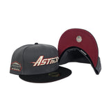 Dark Gray Houston Astros Black Visor Brick Red Bottom Astrodome Side Patch New Era 59Fifty Fitted