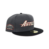 Dark Gray Houston Astros Black Visor Brick Red Bottom Astrodome Side Patch New Era 59Fifty Fitted