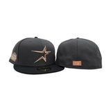 Dark Gray Houston Astros Black Visor Gray Bottom Astrodome Side Patch New Era 59Fifty Fitted