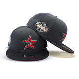Dark Gray Houston Astros Black Visor Red Bottom 2005 World Series Side Patch New Era 9Fifty Snapback