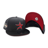 Dark Gray Houston Astros Black Visor Red Bottom 2005 World Series Side Patch New Era 9Fifty Snapback