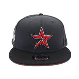 Dark Gray Houston Astros Black Visor Red Bottom 2005 World Series Side Patch New Era 9Fifty Snapback