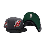 Dark Graphite New Jersey Devils Black Visor Green Bottom 10th Anniversary Side Patch New Era 59Fifty Fitted