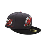 Dark Graphite New Jersey Devils Black Visor Green Bottom 10th Anniversary Side Patch New Era 59Fifty Fitted