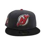 Dark Graphite New Jersey Devils Black Visor Green Bottom 10th Anniversary Side Patch New Era 59Fifty Fitted