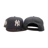 Dark Gray New York Yankees Brown Visor Gray Bottom 1999 World Series Side Patch New Era 9Fifty Snapback