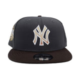 Dark Gray New York Yankees Brown Visor Gray Bottom 1999 World Series Side Patch New Era 9Fifty Snapback