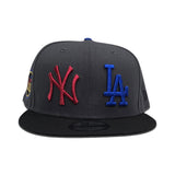 Dark Gray New York Yankees x Los Angels Dodgers Black Visor Gray Bottom 1980 All Star Game Side Patch New Era 9Fifty Snapback
