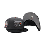 Dark Gray Philadelphia Flyers Black Visor Gray Bottom 2012 Winter Classic Side Patch New Era 59Fifty Fitted