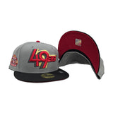 Dark Gray San Francisco 49ers Black Visor Red Bottom Super Bowl XXIX Champions Side Patch New Era 59Fifty Fitted