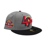 Dark Gray San Francisco 49ers Black Visor Red Bottom Super Bowl XXIX Champions Side Patch New Era 59Fifty Fitted