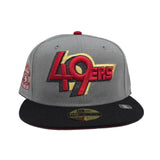 Dark Gray San Francisco 49ers Black Visor Red Bottom Super Bowl XXIX Champions Side Patch New Era 59Fifty Fitted