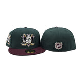 Dark Green Anaheim Mighty Ducks Maroon Visor Gray Bottom 30th Anniversary Side Patch New Era 59Fifty Fitted