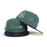 Green Houston Astros Navy Blue Visor Gray Bottom Celebrating 45 Years Side Patch New Era 59Fifty Fitted