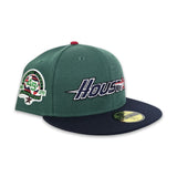 Green Houston Astros Navy Blue Visor Gray Bottom Celebrating 45 Years Side Patch New Era 59Fifty Fitted