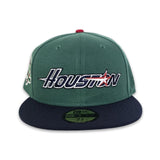 Green Houston Astros Navy Blue Visor Gray Bottom Celebrating 45 Years Side Patch New Era 59Fifty Fitted