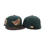 Dark Green Los Angeles Angels Brown Visor Gray Bottom 50th Anniversary Side Patch New Era 59Fifty Fitted