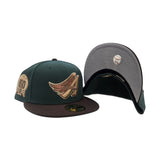 Dark Green Los Angeles Angels Brown Visor Gray Bottom 50th Anniversary Side Patch New Era 59Fifty Fitted