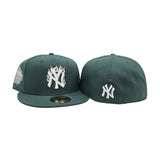 Dark Green New York Yankees Flame Logo Gray Bottom 1999 World Series New Era 59Fifty Fitted