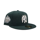 Dark Green New York Yankees Flame Logo Gray Bottom 1999 World Series New Era 59Fifty Fitted