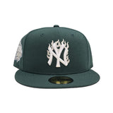 Dark Green New York Yankees Flame Logo Gray Bottom 1999 World Series New Era 59Fifty Fitted