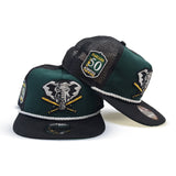 Dark Green Oakalnd Athletics Black Trucker Green Bottom 50th Anniversary Side Patch New Era Snapback