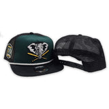 Dark Green Oakalnd Athletics Black Trucker Green Bottom 50th Anniversary Side Patch New Era Snapback