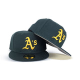 Dark Green Oakland Athletics Gray Bottom New Era 59Fifty True Authentic On Field Fitted