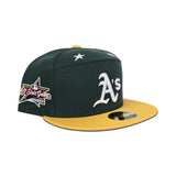 Dark Green Oakland Athletics Yellow Visor Gray Bottom 2025 All Star Game Side Patch Split Panel New Era On-field 59Fifty Fitted