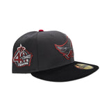 Dark Gray Los Angeles Angels Black Visor Gray Bottom 40th Season Side Patch New Era 59Fifty Fitted