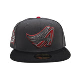 Dark Gray Los Angeles Angels Black Visor Gray Bottom 40th Season Side Patch New Era 59Fifty Fitted