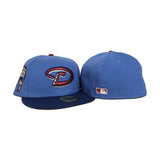 Airforce Blue Arizona Diamondbacks Royal Blue Visor Gray Bottom 1998 Inaugural Season Side Patch New Era 59Fifty Fitted