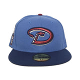 Airforce Blue Arizona Diamondbacks Royal Blue Visor Gray Bottom 1998 Inaugural Season Side Patch New Era 59Fifty Fitted