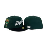 Dark Green Arizona Diamondbacks Script Logo Black Visor Pink Bottom 1998 Inaugural Season Side Patch New Era 59Fifty Fitted