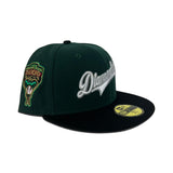 Dark Green Arizona Diamondbacks Script Logo Black Visor Pink Bottom 1998 Inaugural Season Side Patch New Era 59Fifty Fitted