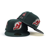 Dark Green New Jersey Devils Gray Bottom Devils Mascot Side Patch New Era 59Fifty Fitted