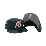 Dark Green New Jersey Devils Gray Bottom Devils Mascot Side Patch New Era 59Fifty Fitted