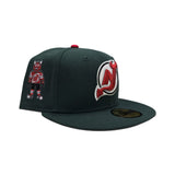 Dark Green New Jersey Devils Gray Bottom Devils Mascot Side Patch New Era 59Fifty Fitted