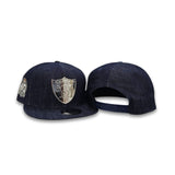 Navy Blue Denim Las Vegas Raiders 60th Anniversary New Era Metal Badge 9Fifty Snapback