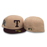 Toasted Pecan Texas Rangers Maroon Visor Gray Bottom Final Season Side Patch New Era 59Fifty Fitted