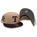 Toasted Pecan Texas Rangers Maroon Visor Gray Bottom Final Season Side Patch New Era 59Fifty Fitted