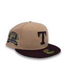 Toasted Pecan Texas Rangers Maroon Visor Gray Bottom Final Season Side Patch New Era 59Fifty Fitted