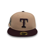 Toasted Pecan Texas Rangers Maroon Visor Gray Bottom Final Season Side Patch New Era 59Fifty Fitted