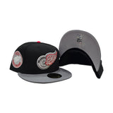 Black Detroit Red Wings Storm Gary Visor Gray Bottom 50th Anniversary Side Patch New Era 59Fifty Fitted